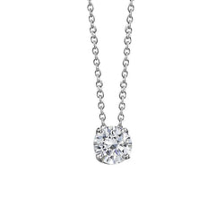 2 Carat Round Real Diamond Women Necklace Pendant Slide White Gold 14K