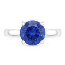2 Carat Round Sapphire Engagement Ring