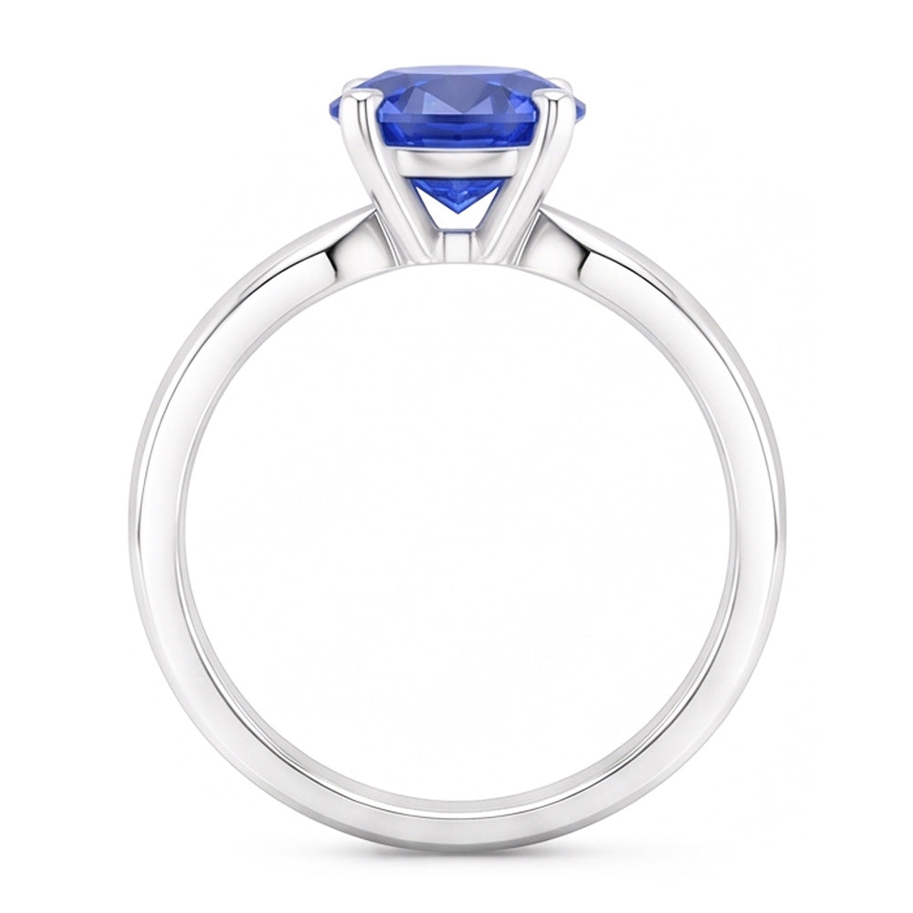 2 Carat Round Sapphire Engagement Ring