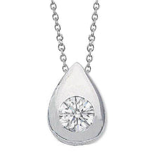 2 Carat Round Tear Drop Shape Real Diamond Pendant Necklace Gold White 14K