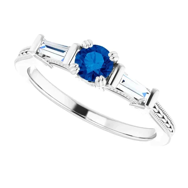 2 Carat Sapphire With Diamonds Ring