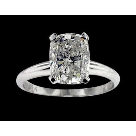 2 Carat Simple Cushion Real Diamond Ring