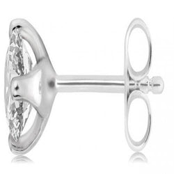 2 Carat Single Round Natural Diamond Mens Stud Earring Solid White Gold
