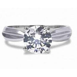 2 Carat Solitaire Prong Set Real Diamond Wedding Ring