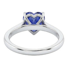 2 Carat Solitaire Ring Heart Prong Set Light Blue Sapphire Gold 14K