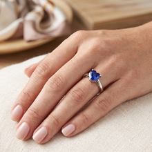 2 Carat Solitaire Ring Heart Prong Set Light Blue Sapphire Gold 14K