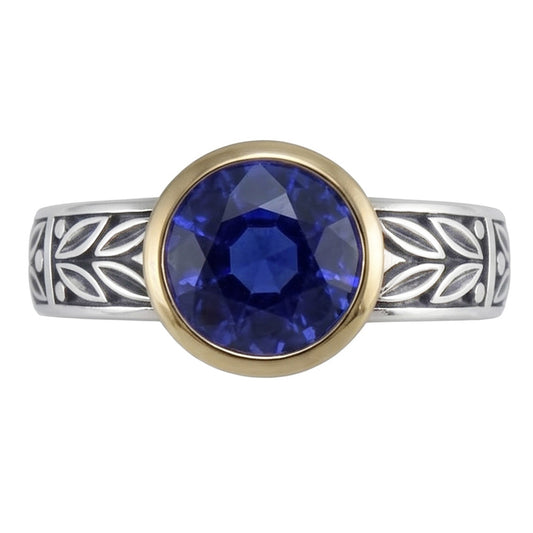 2 Carat Solitaire Ring Round Tanzanite AAA Antique Style Jewellery