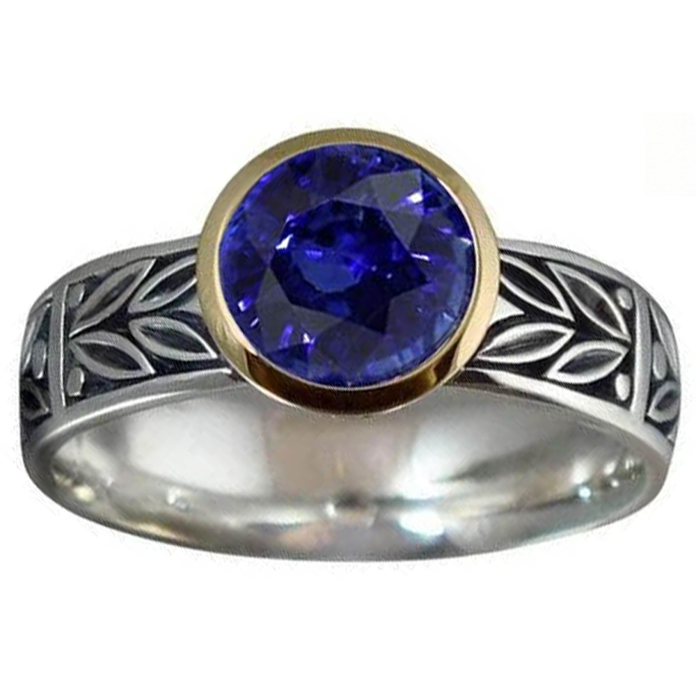 2 Carat Solitaire Ring Round Tanzanite AAA Antique Style Jewellery