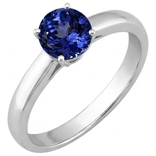 2 Carat Tanzanite Solitaire Ring New Solid 14K White Gold