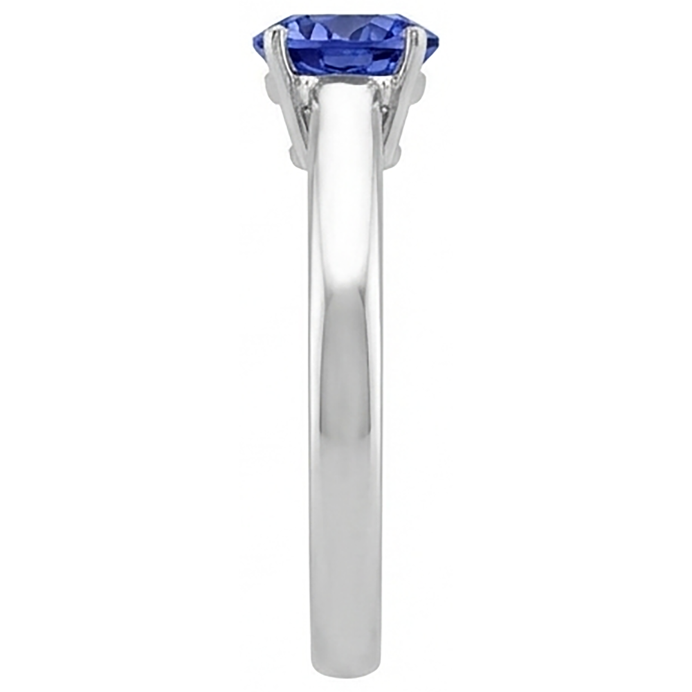 2 Carat Tanzanite Solitaire Ring New Solid 14K White Gold