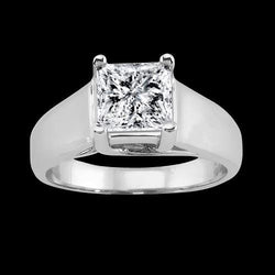 2 Carat Trellis Setting Princess Genuine Diamond Ring