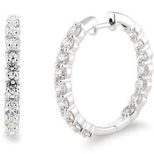 2 Carat Trendy Real Natural Earth Mined Diamond Hoop Earrings
