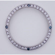 2 Carats 34 Mm Custom Blue & White Natural Earth Mined Diamond Bezel To Fit Rolex Date All Watch Models