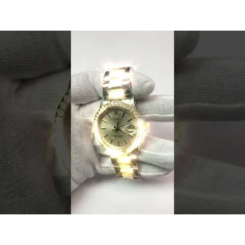 2 Carats 34 mm Real Custom Diamond Bezel To Fit Rolex Datejust All Watch Models YG 14K