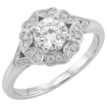 2 Carats Antique Style Round Real Natural Earth Mined DIAMOND ( NOT LAB GROWN ) Engagement Ring White Gold 14K