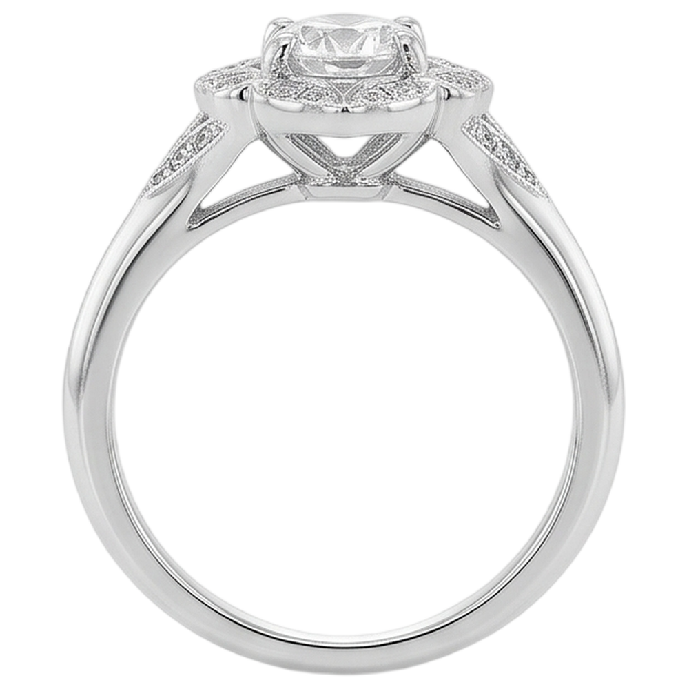 2 Carats Antique Style Round Real Natural Earth Mined DIAMOND ( NOT LAB GROWN ) Engagement Ring White Gold 14K