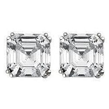 2 Carats Asscher Cut Natural Earth Mined Diamond Lady Stud Earring White Gold 14K