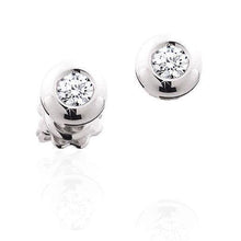 2 Carats Bezel Set Round Cut Natural Diamonds Stud Earrings White Gold