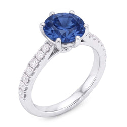 2 Carats Blue Natural Earth Mined Diamond Engagement Ring 6 Prong Gemstone