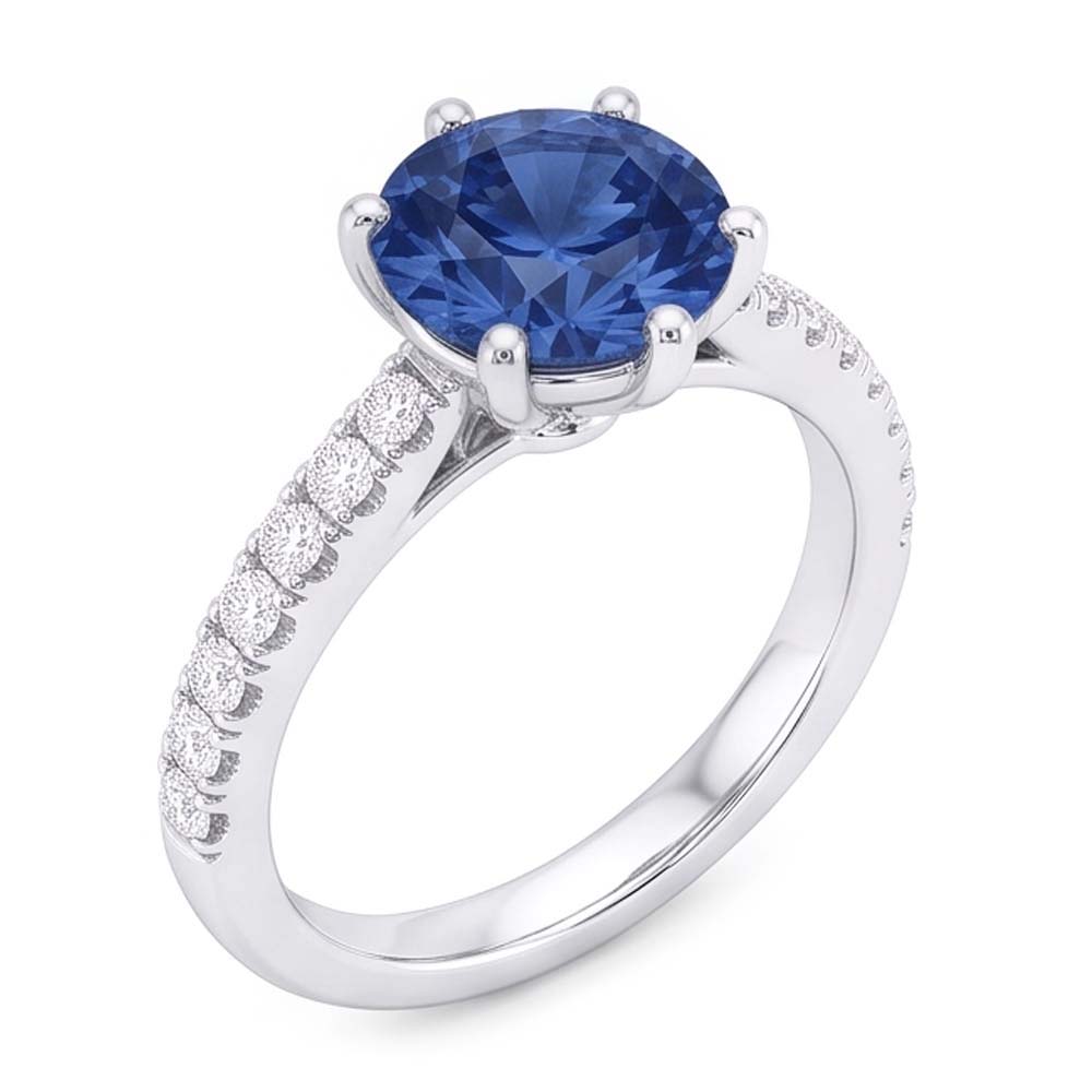 2 Carats Blue Natural Earth Mined Diamond Engagement Ring 6 Prong Gemstone