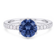 2 Carats Blue Natural Earth Mined Diamond Engagement Ring 6 Prong Gemstone