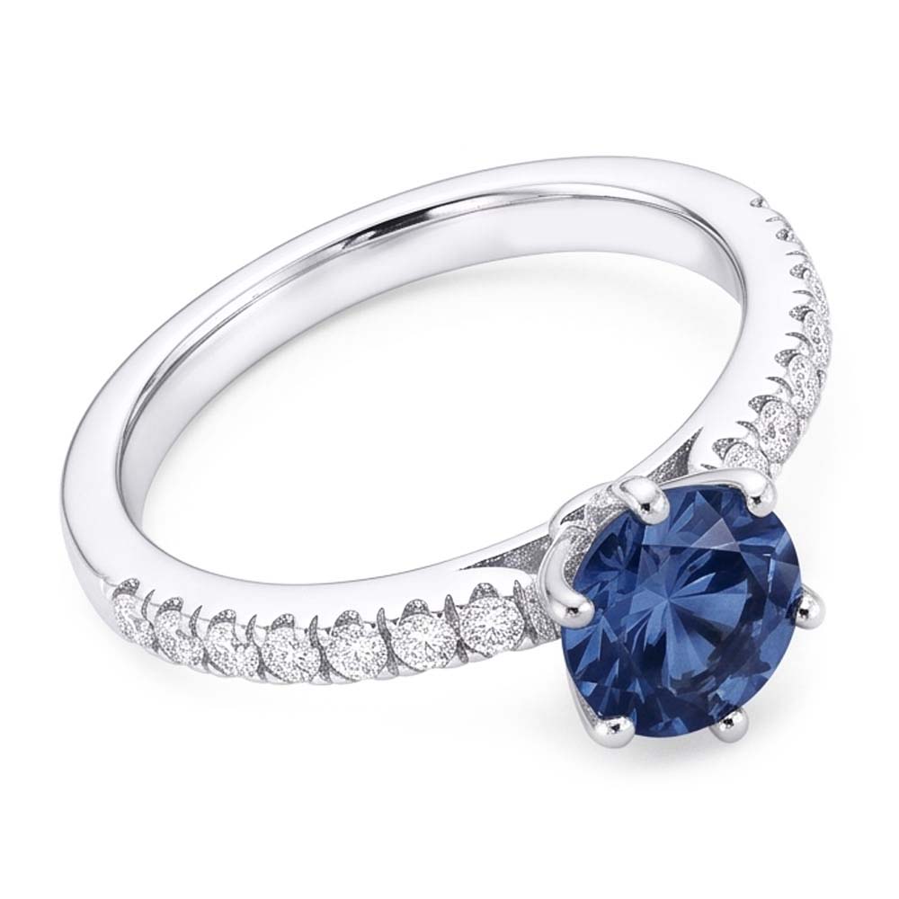 2 Carats Blue Natural Earth Mined Diamond Engagement Ring 6 Prong Gemstone