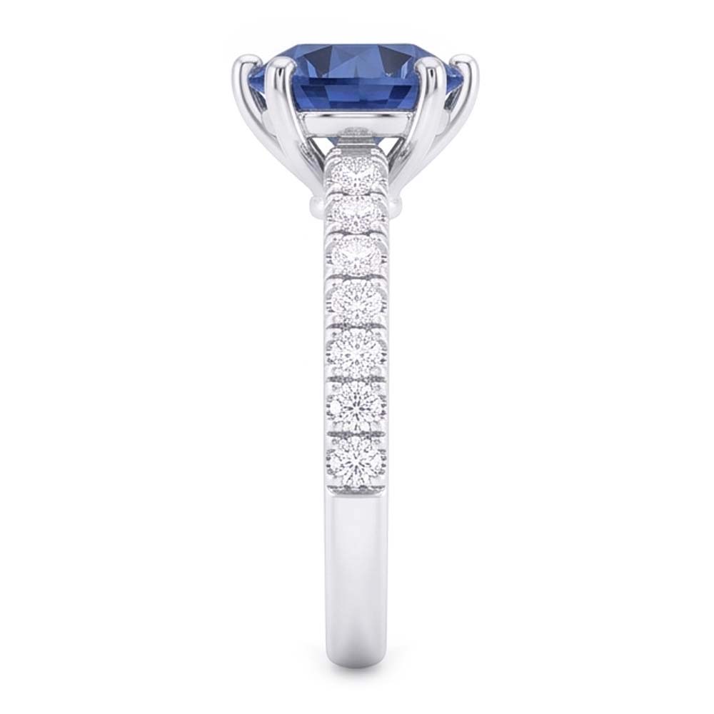 2 Carats Blue Natural Earth Mined Diamond Engagement Ring 6 Prong Gemstone