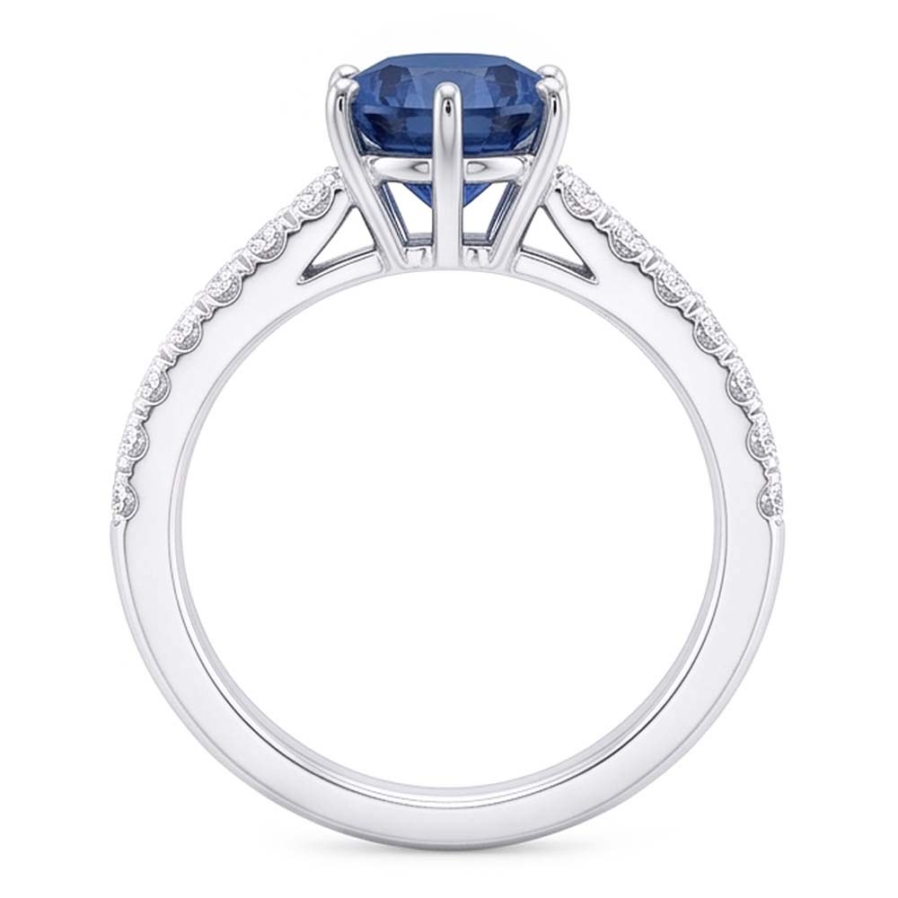 2 Carats Blue Natural Earth Mined Diamond Engagement Ring 6 Prong Gemstone