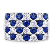 2 Carats Blue Sapphire Stones Anniversary Ring Thick Shank