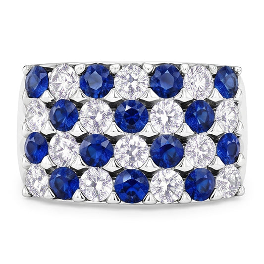 2 Carats Blue Sapphire Stones Anniversary Ring Thick Shank