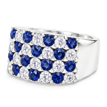 2 Carats Blue Sapphire Stones Anniversary Ring Thick Shank