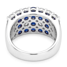 2 Carats Blue Sapphire Stones Anniversary Ring Thick Shank