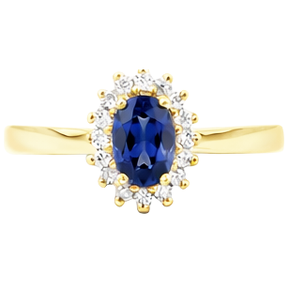 2 Carats Blue Tanzanite And Natural Earth Mined Diamond Wedding Ring Yellow Gold 14K