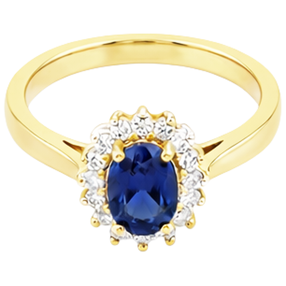 2 Carats Blue Tanzanite And Natural Earth Mined Diamond Wedding Ring Yellow Gold 14K