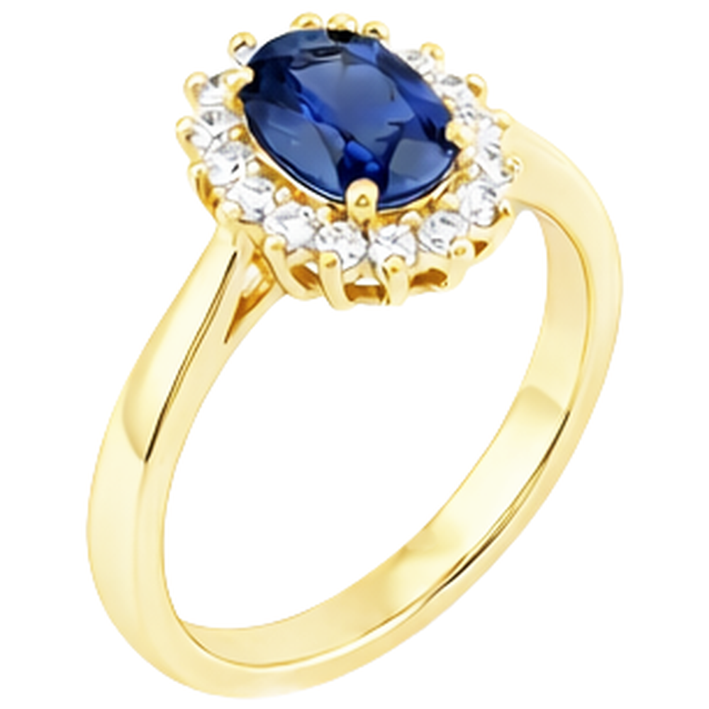 2 Carats Blue Tanzanite And Natural Earth Mined Diamond Wedding Ring Yellow Gold 14K