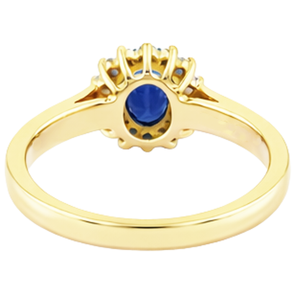 2 Carats Blue Tanzanite And Natural Earth Mined Diamond Wedding Ring Yellow Gold 14K