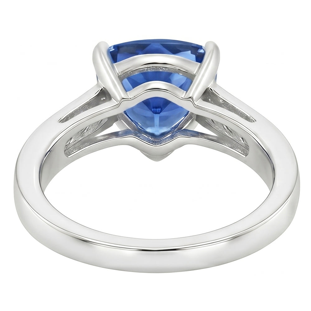 2 Carats Ceylon Sapphire And Natural Earth Mined DIAMOND ( NOT LAB GROWN )s Ring White Gold 14K