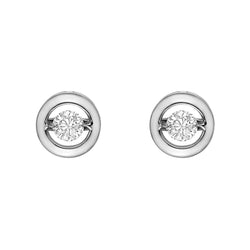 2 Carats Circle Style Studs Earring Round Cut Natural Diamonds