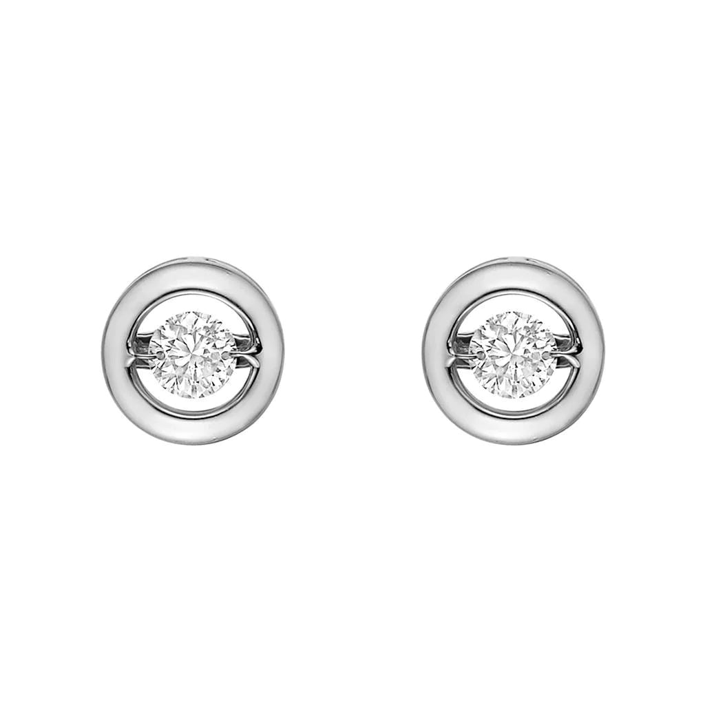 2 Carats Circle Style Studs Earring Round Cut Natural Diamonds