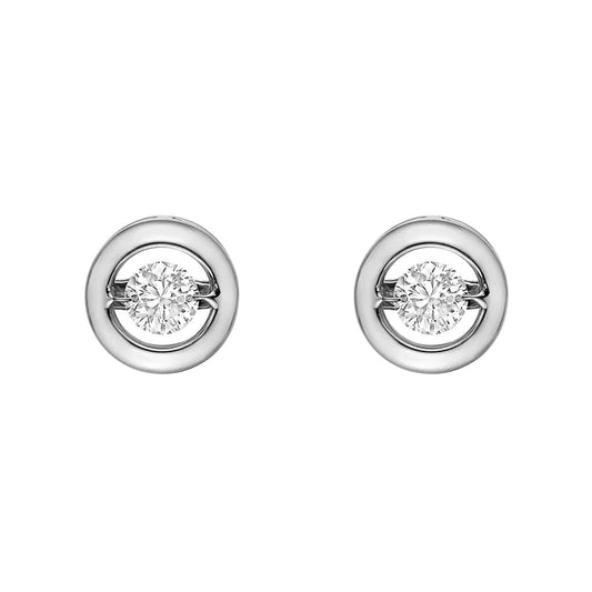 2 Carats Circle Style Studs Earring Round Cut Natural Diamonds