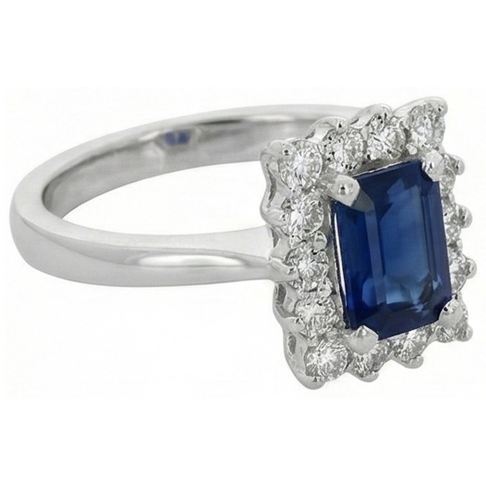 natural round sapphire 2ct ring top view