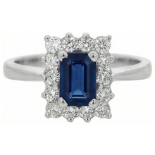 natural round sapphire 2ct ring close up detail