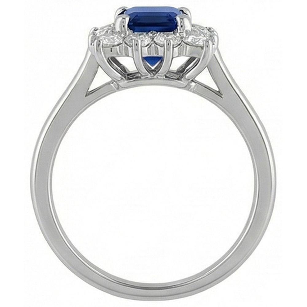 natural round sapphire 2ct ring band detail