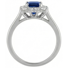 natural round sapphire 2ct ring band detail