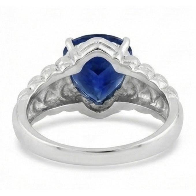 2 Carats Gemstone Jewellery Trillion Sapphire Ring Antique Style