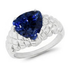 2 Carats Gemstone Jewellery Trillion Sapphire Ring Antique Style