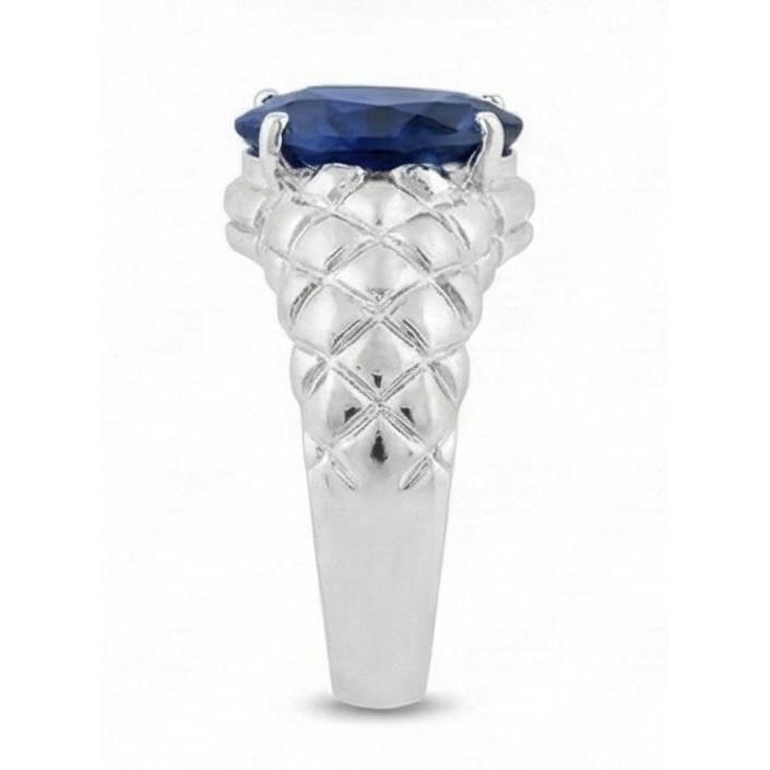 2 Carats Gemstone Jewellery Trillion Sapphire Ring Antique Style