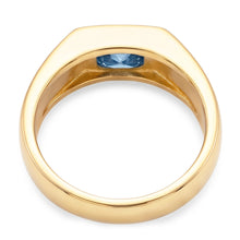 2 Carats Gypsy Blue Cushion Natural Earth Mined Diamond Men's Solitaire Ring Yellow Gold