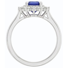 2 Carats Halo Natural Earth Mined Diamond Ring Emerald Ceylon Sapphire Gemstone Star Style