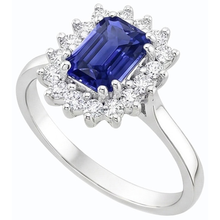 2 Carats Halo Natural Earth Mined Diamond Ring Emerald Ceylon Sapphire Gemstone Star Style